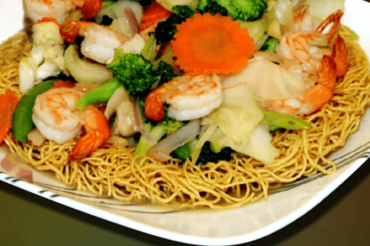 807. Crispy Fried Egg Noodles Mix Vegetables - Mi Xao Gion