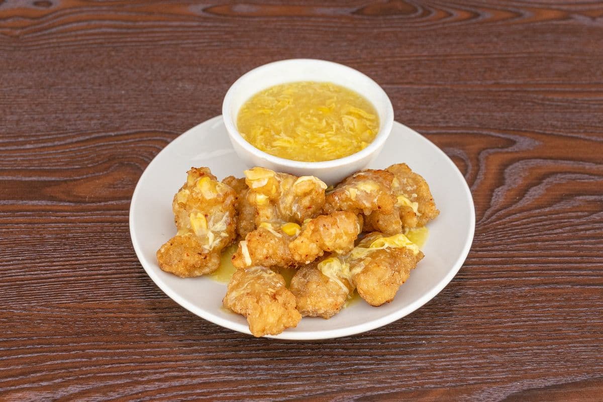 Deep-Fried Cod in Cream Corn Sauce