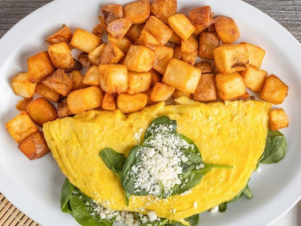 Spinach & Feta Omelette.