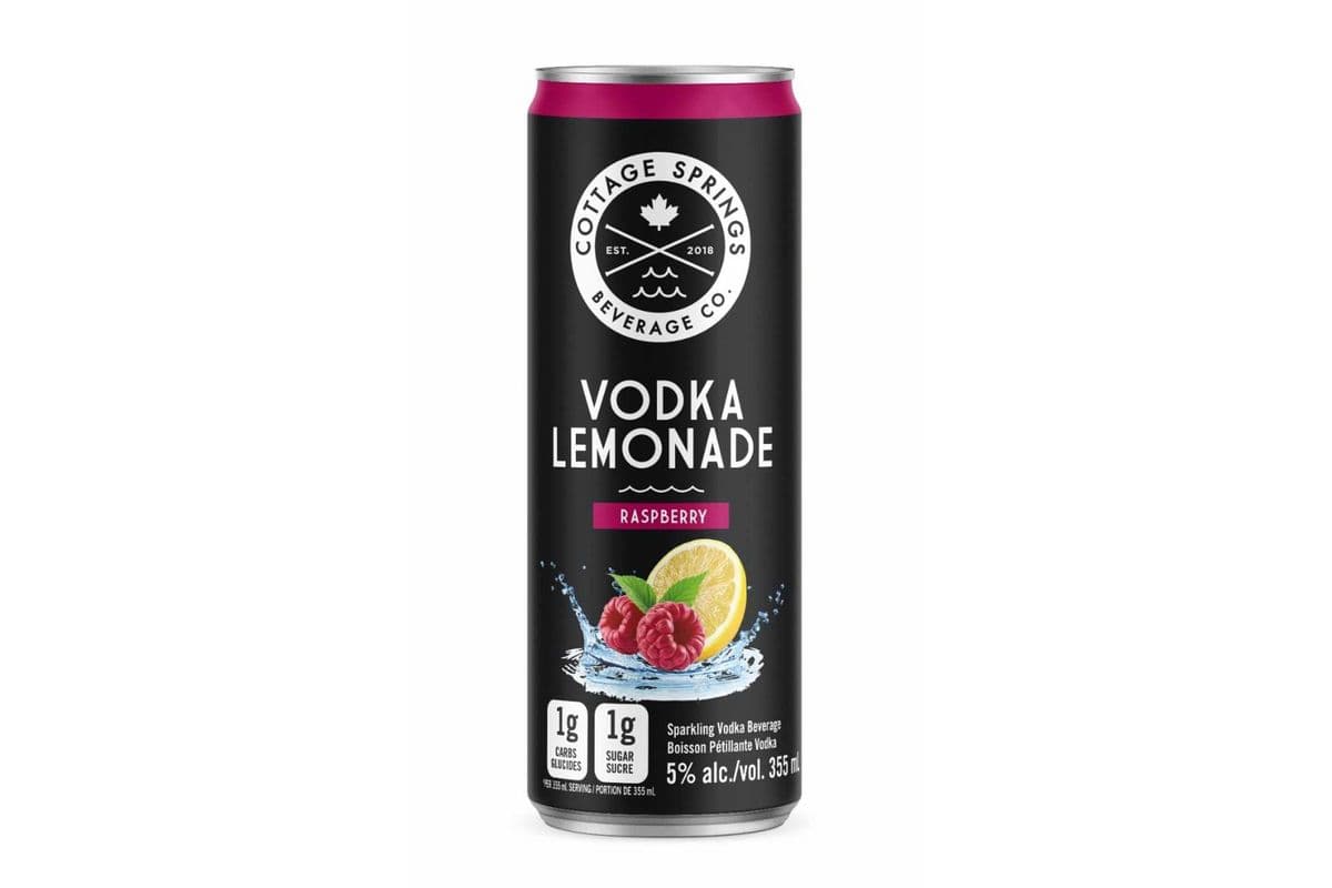 Cottage Springs Beverage Co. Vodka Lemonade, Raspberry 355ml (1 x 355ml)