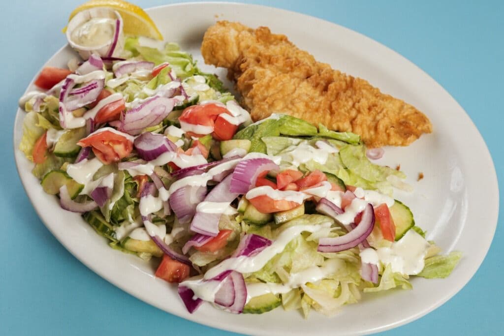 One Piece Haddock and Salad