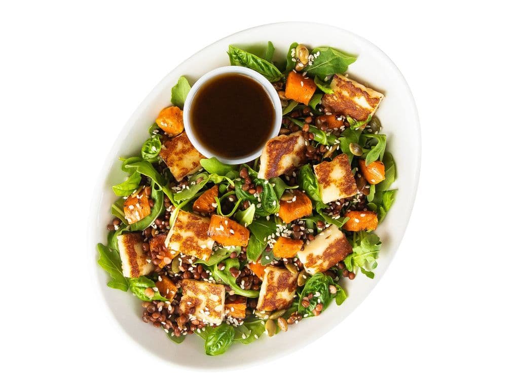 Grilled Halloumi and Sweet Potato Salad