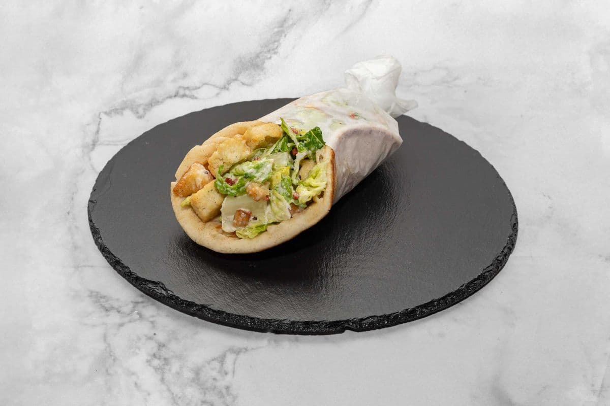 Caesar Salad in a Pita with Chicken