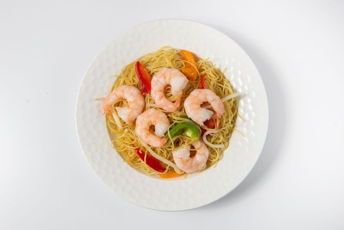 Nouilles Singapour aux crevettes