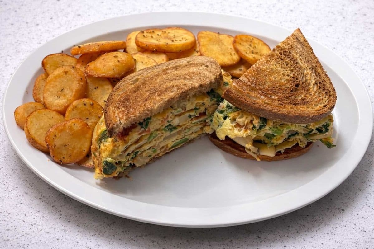 TOASTED VEGGIE EGG SANDWICH