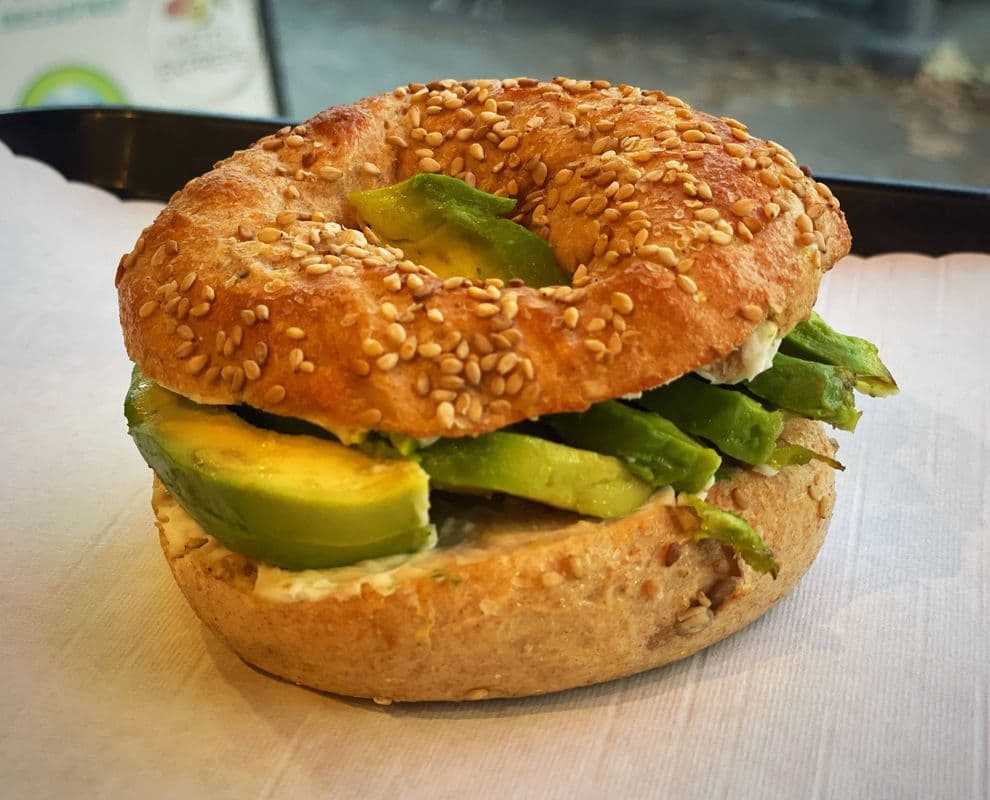 Cream Cheese and Avocado Bagel