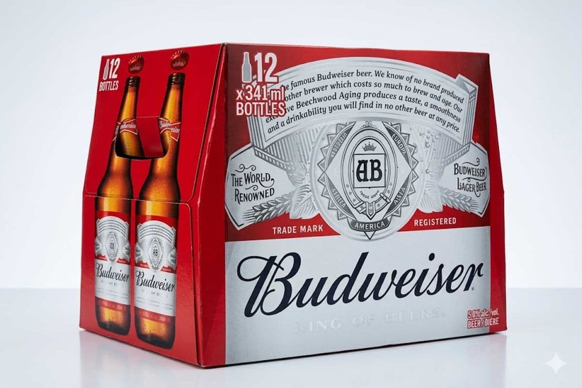 Budweiser Lager Beer - 12x341ml Bottles (12 x 341ml)