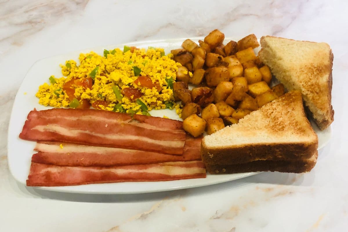 Vegan Bacon Scrambled Tofu