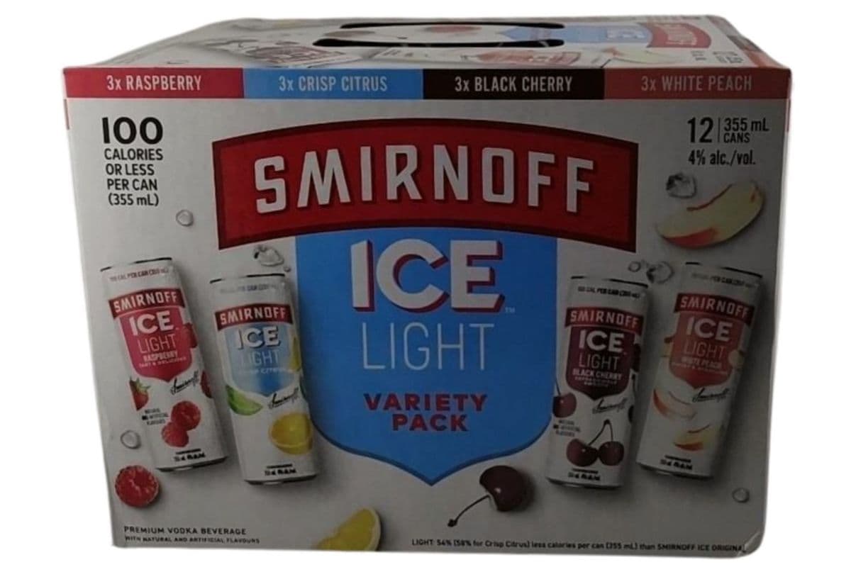 SMIRNOFF ICE LIGHT VARIETY 12 PACK (12 x 355ML)