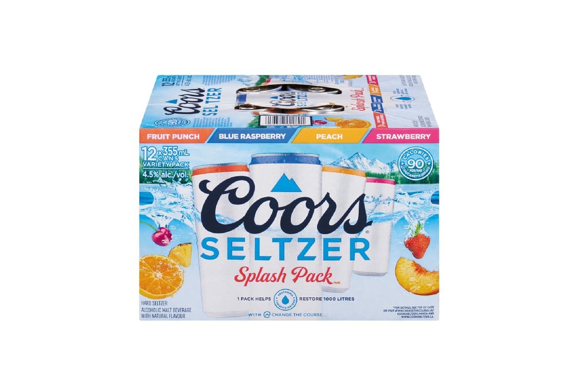 Coors Seltzer Fruit Splash Variety 12 Pack (12 x 355 ml cans)