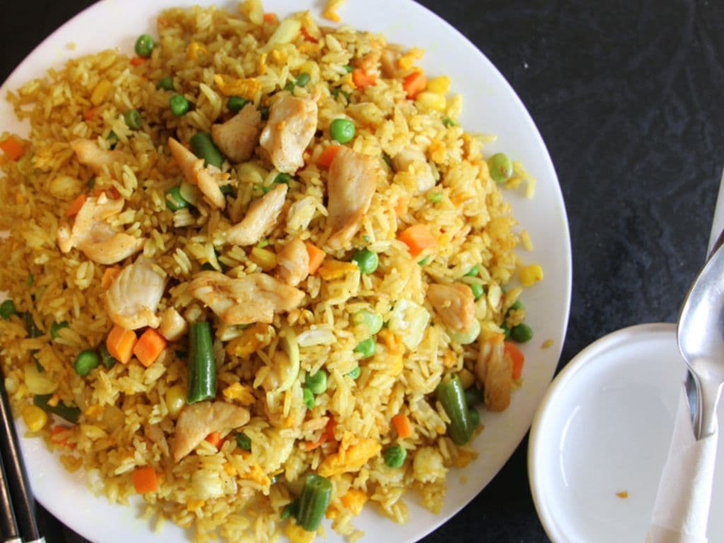 Dry Curry Chicken & Vege Fried Rice