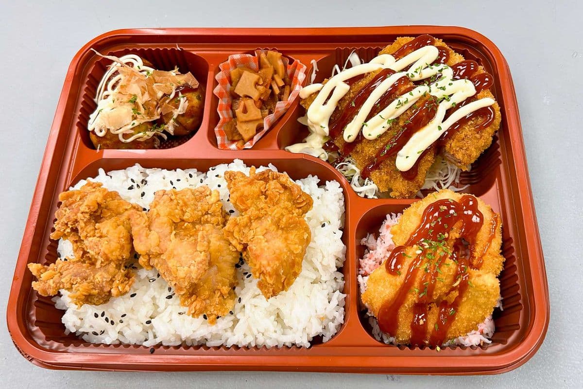 Menchi Katsu Bento Box (White Rice)