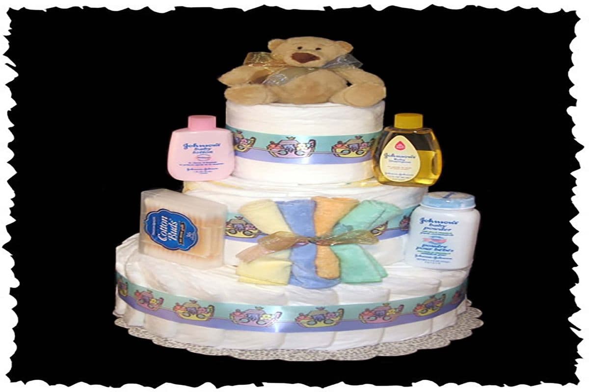 Diaper Cake With Toys For Boy Or Girl