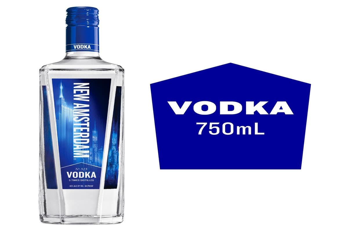 NEW AMSTERDAM VODKA (750ML) 40.0% ABV (1 x 750 mL)