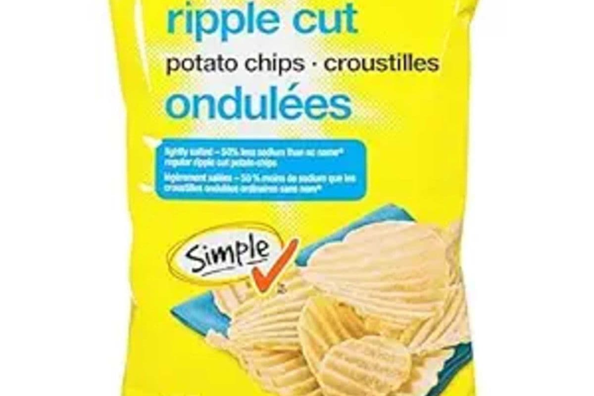 no name regular ripple cut potato chips less sodium 200gm