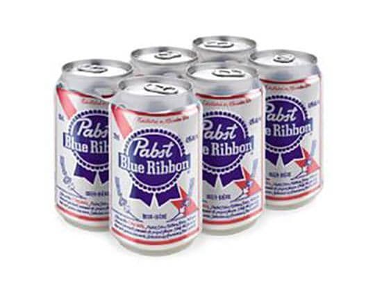 Pabst Blue Ribbon 6can, 355mL domestic (4.9% ABV)