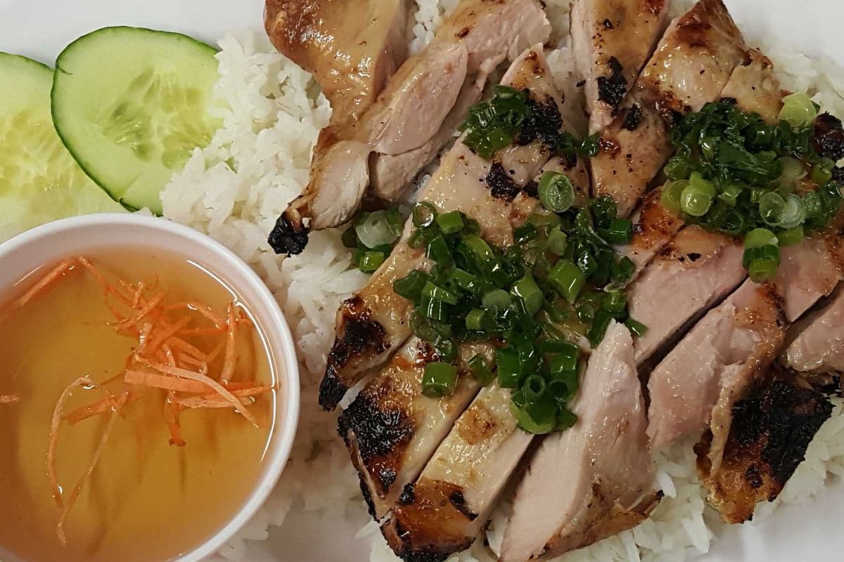 70. BBQ Chicken Hai Nam on Rice