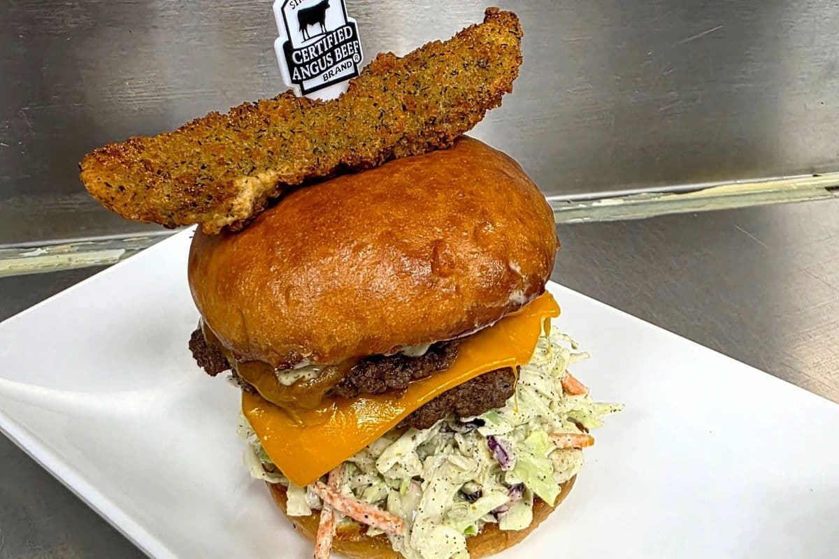 Pickle Slaw Smash Burger
