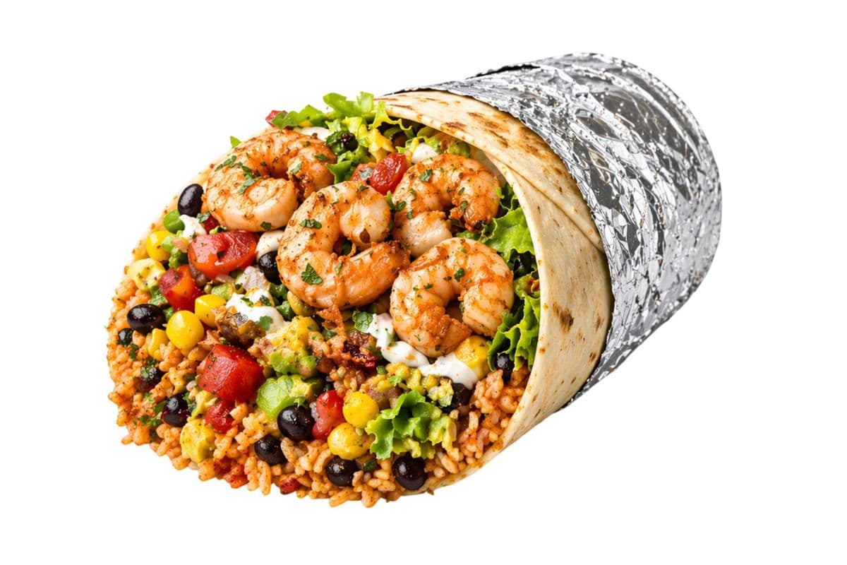 Pan Seared Shrimp Burrito