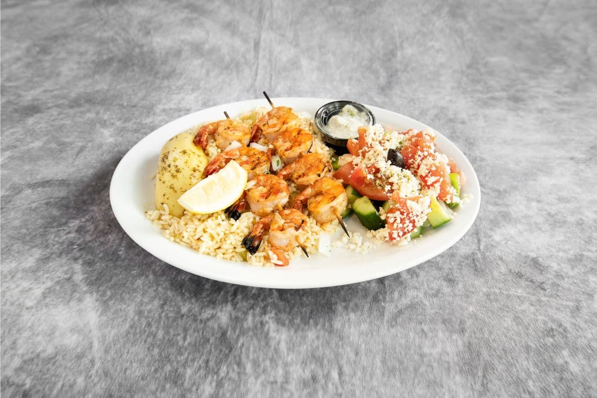 Tiger Prawns Souvlaki (2 Skewers)