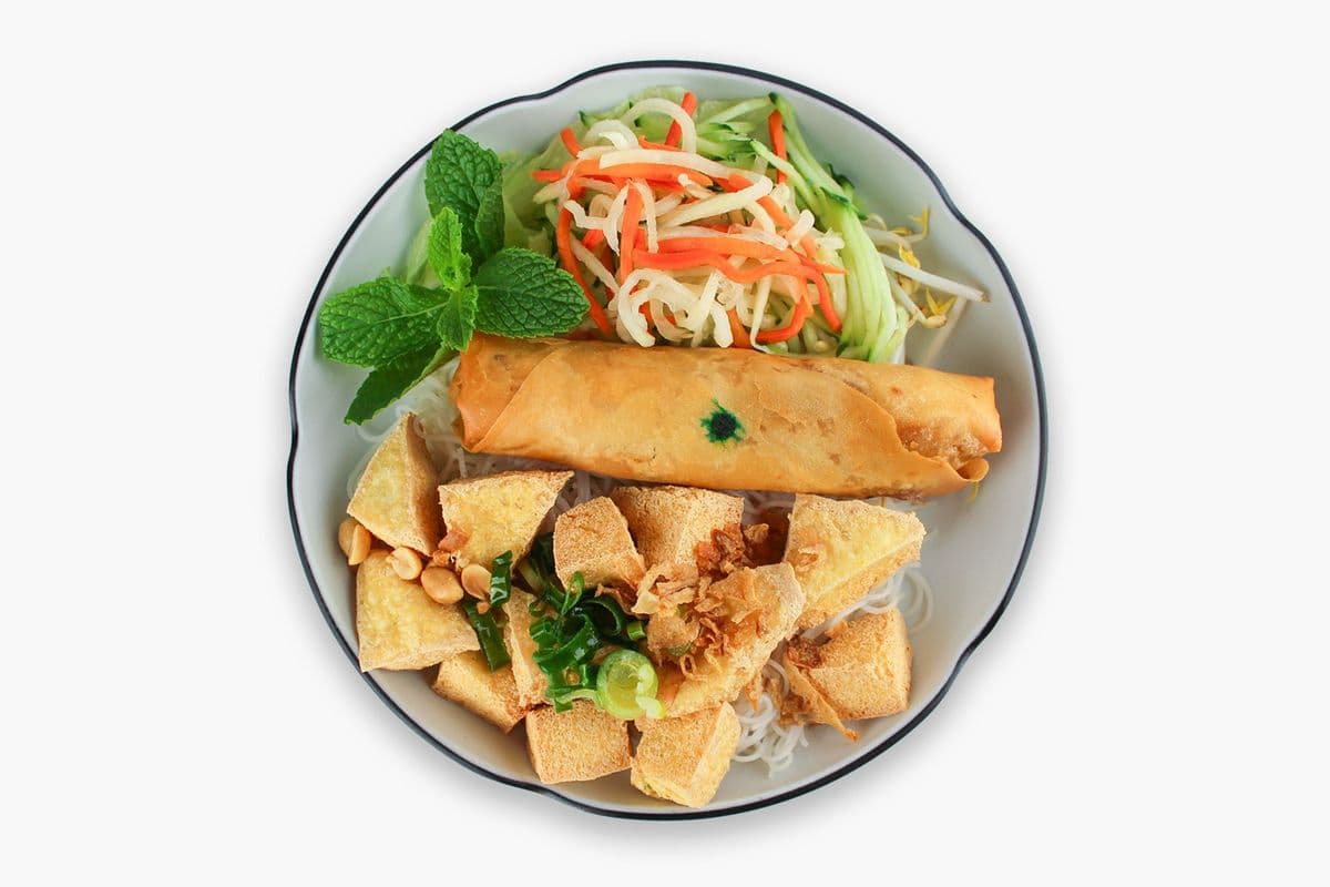507. Crispy Tofu & Veggie Spring Roll Vermicelli (Bun 1 Cha Gio Chay, 1.5 Tofu Chien)