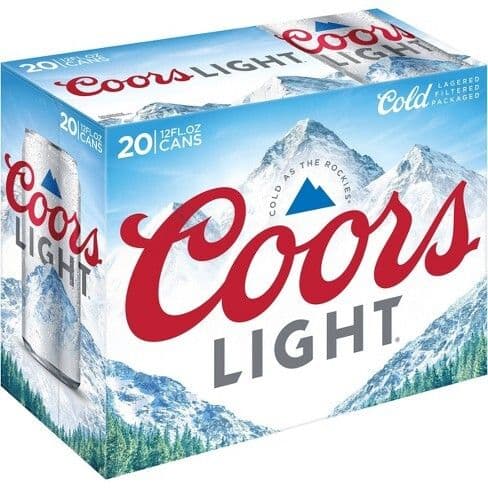 COORS LIGHT 20 CANETTES