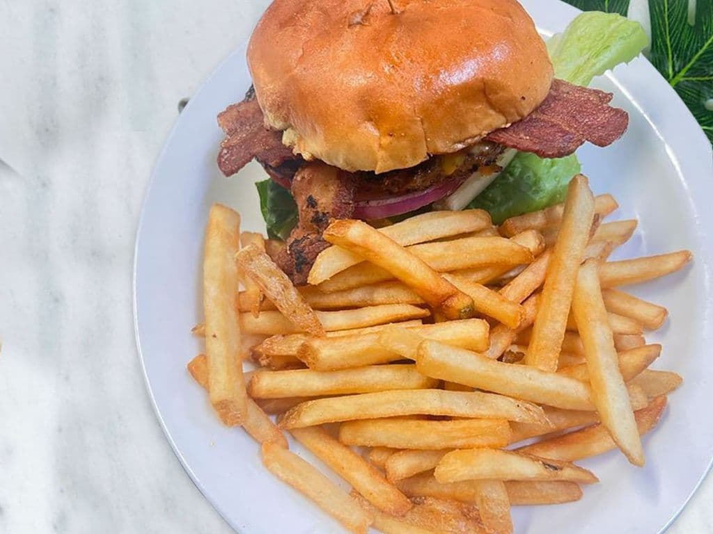 Bacon, cheese and burger