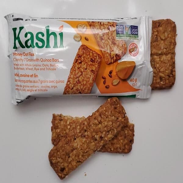 Kashi Barres Croquantes aux 7 Grains avec Quinoa  Miel et Flax 40g/ Kashi Bars with Honey Oat Flax 40g