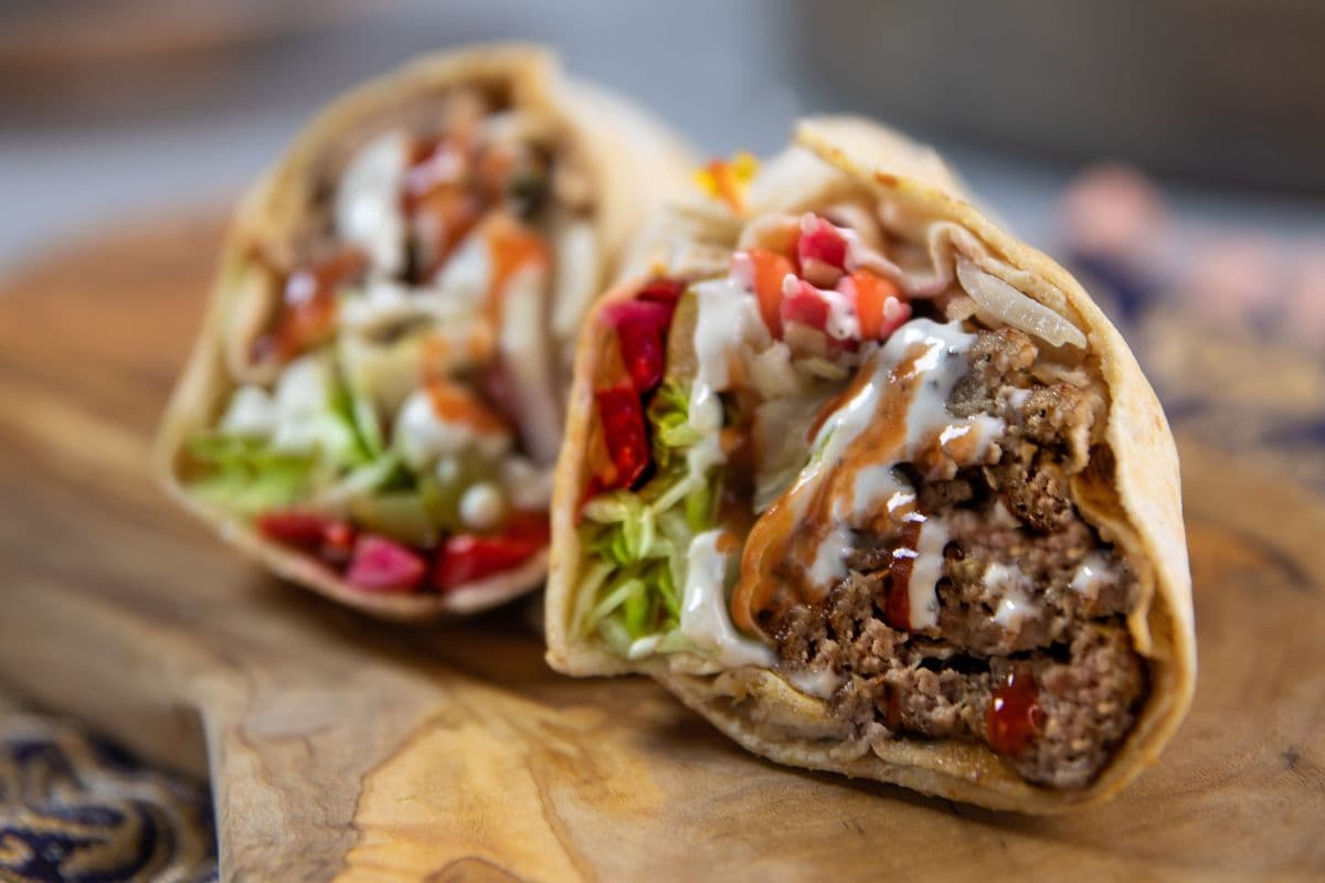 Large Beef Shawarma Wrap Combo