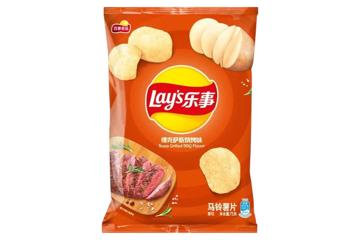 Lays Texas Grilled BBQ Flavor Chinese (70gm) (162 Cal)