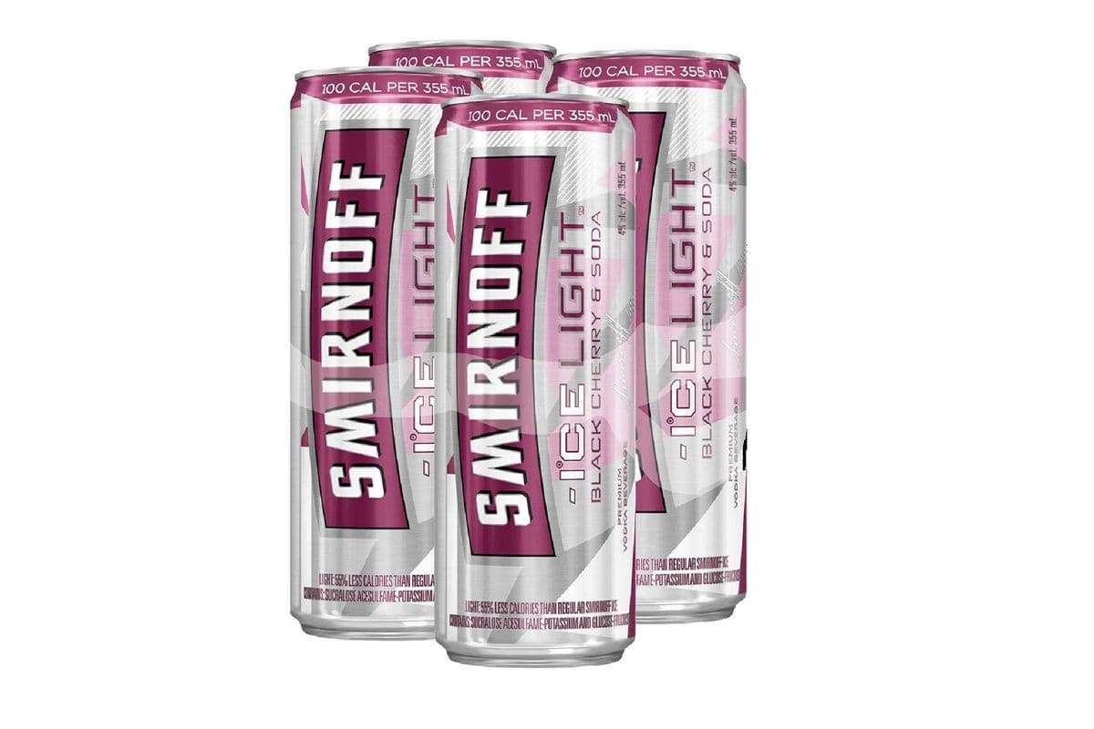 Smirnoff Ice Light Black Cherry & Soda (4 Pack Cans) (4 x 355 ml Cans)