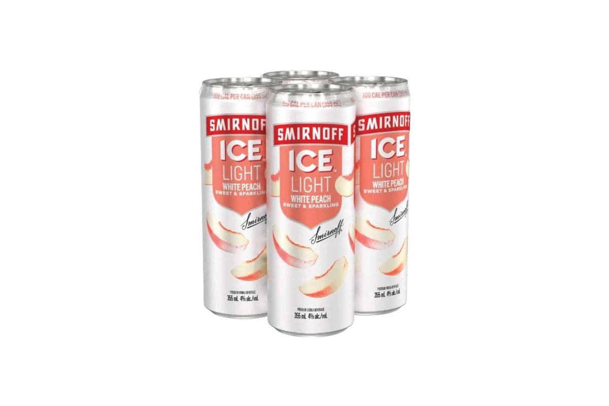 Smirnoff Ice Light White Peach (4 x 355mL cans)