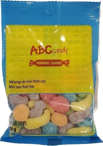 ABC- Mélange De Mini Fruits Surs / Mini Sour Fruit  Mix 70g
