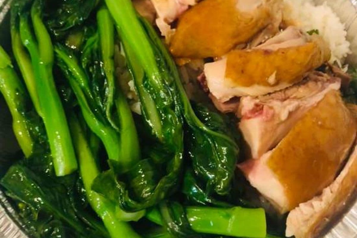 68. Poulet au soja avec riz à la vapeur et légumes / Soya Chicken with Steamed Rice and Vegetables