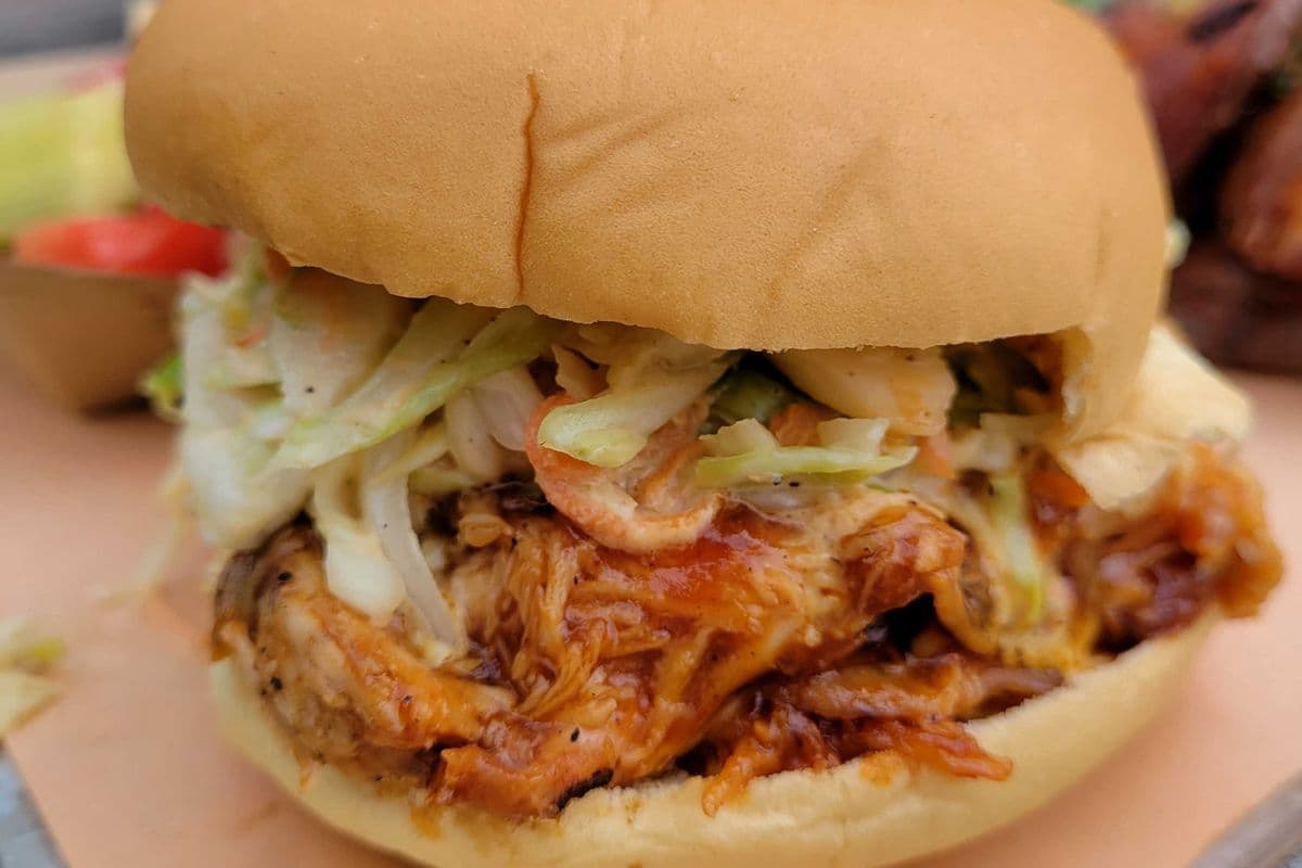 Pulled Chicken Sandwich and One Side