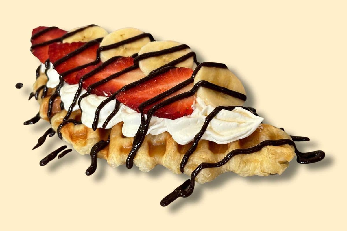 Strawberry Banana Cream Croffle