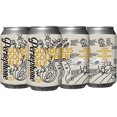 Persephone Brewing Goddess Golden Ale, 6 x 355 ml