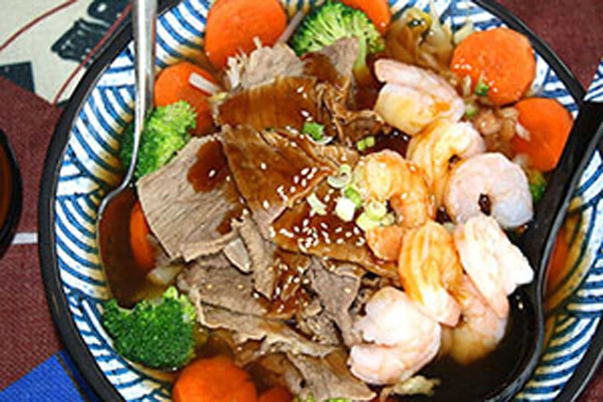 Beef and Prawn Noodle Soup