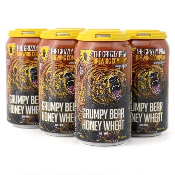 Grizzly Paw Grumpy Bear Honey Wheat (6 Cans) (6 x 355ml Cans)