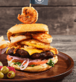 Surf and Turf Shrimp Burger