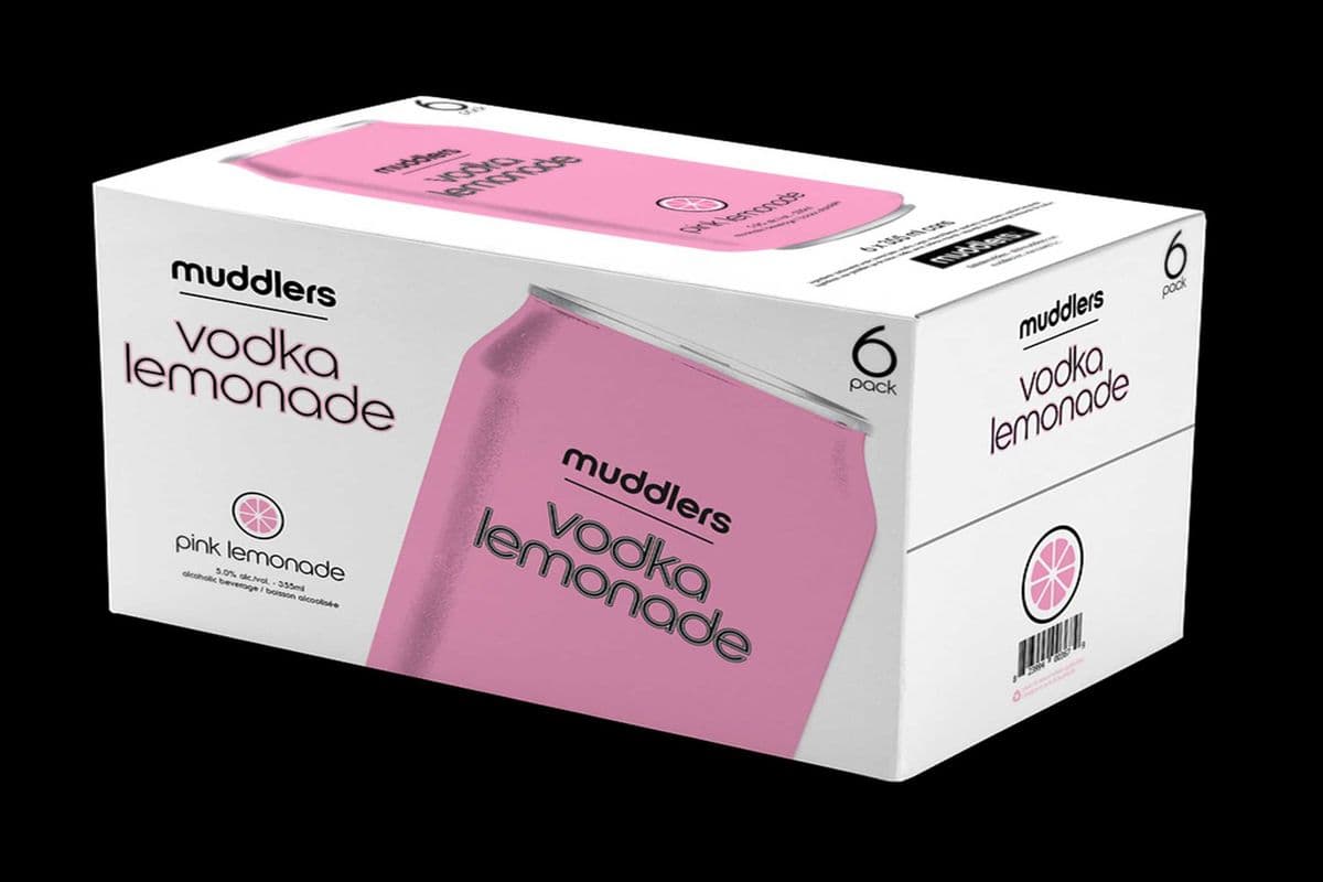 830319. MUDDLERS - VODKA PINK LEMONADE - 6PK (1 x 6pc)