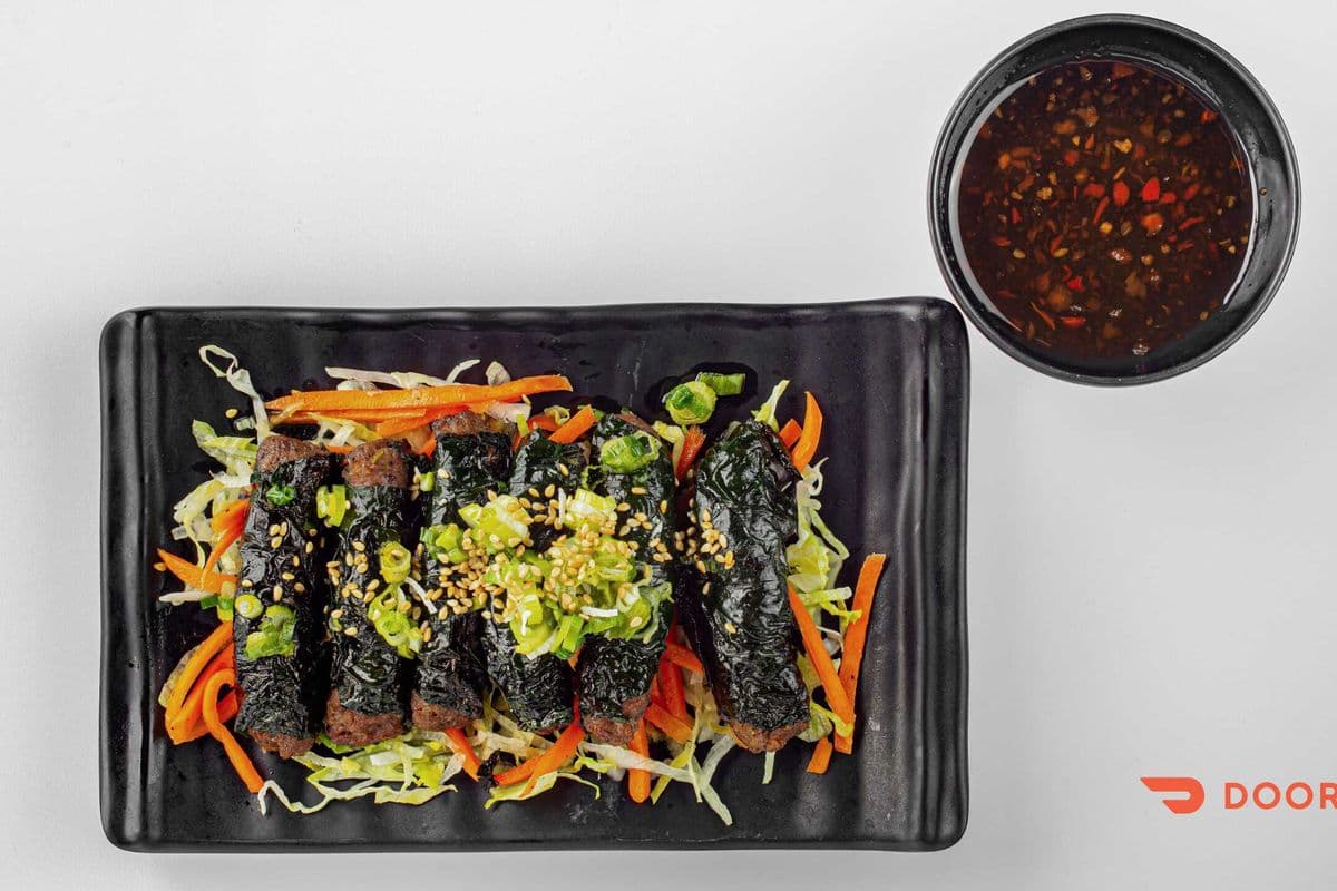5. Charbroiled Lemongrass Beef with Betel Leaves - Bo La Lot (6 pcs)