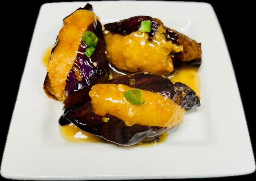 Stuffed eggplant with shrimp / Aubergine farcie aux crevettes（3）