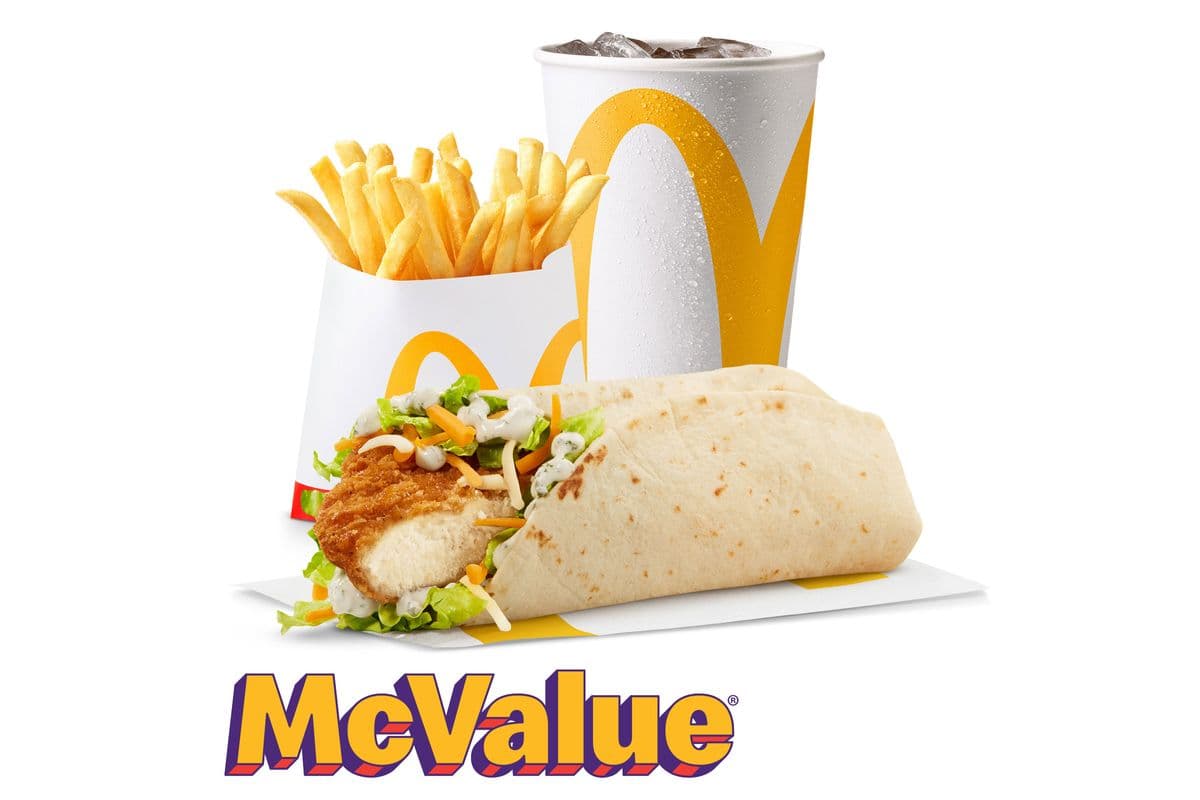 Ranch Snack Wrap w/ Crispy Chicken McValue Meal [560-710 Cals]