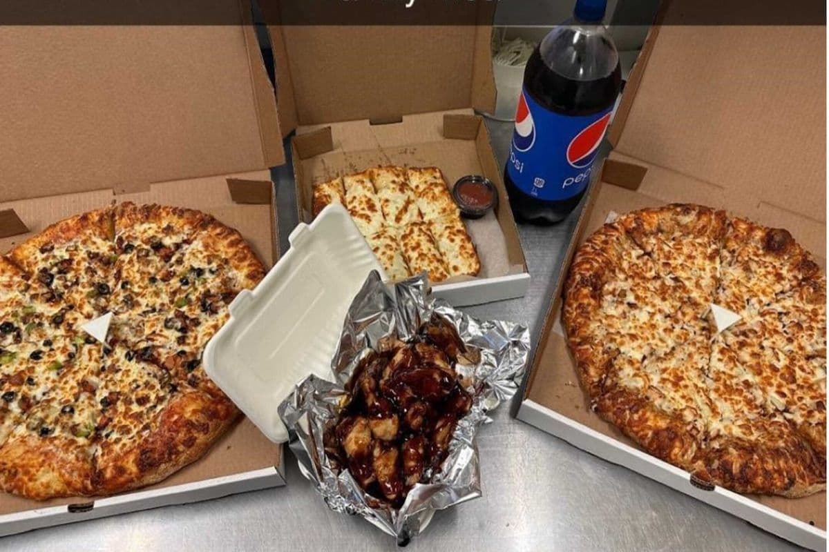 14” 2 Specialty Large Pizzas, 12 Chicken Wings, and 2L Pop