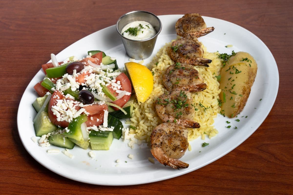 Prawn and Scallop Souvlakia