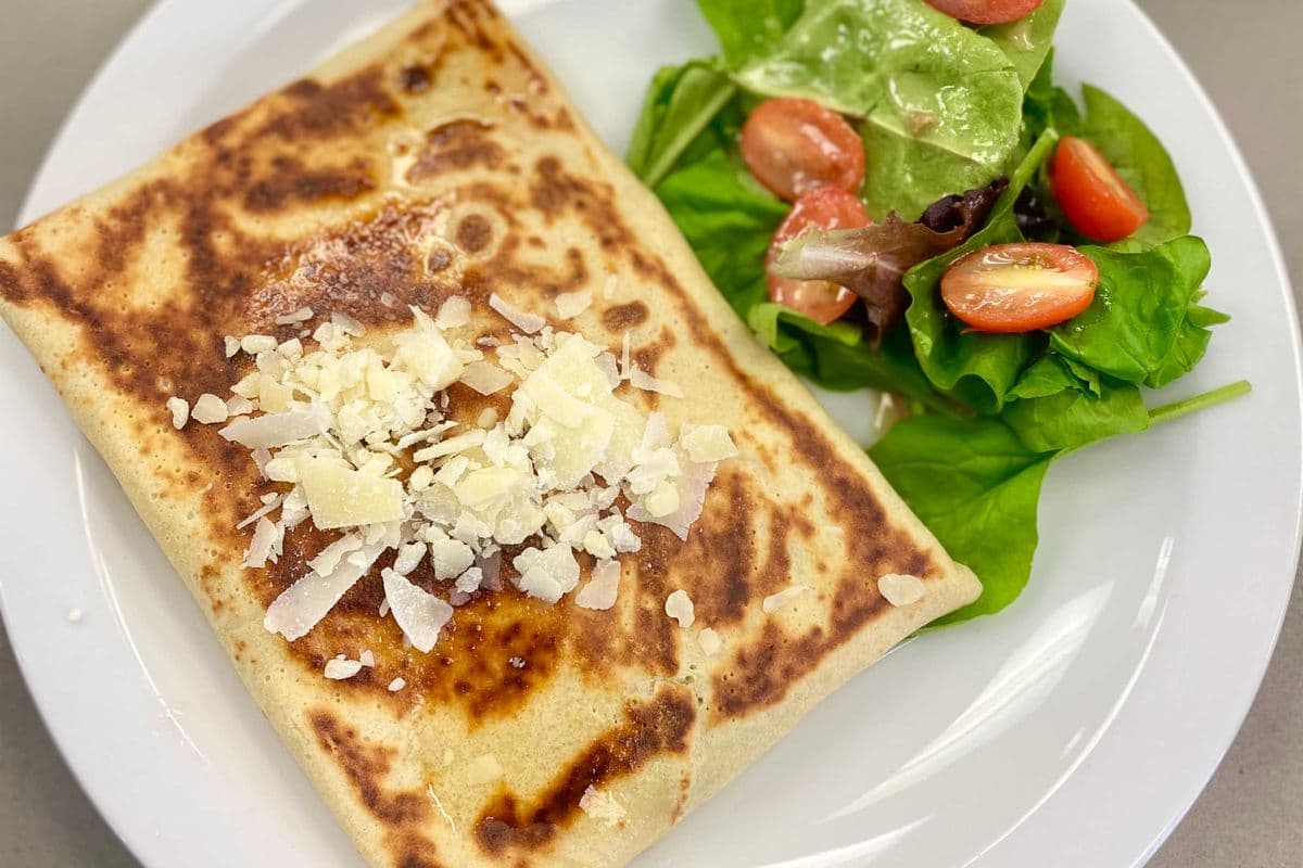 Spinach, Artichoke and Brie Crepe