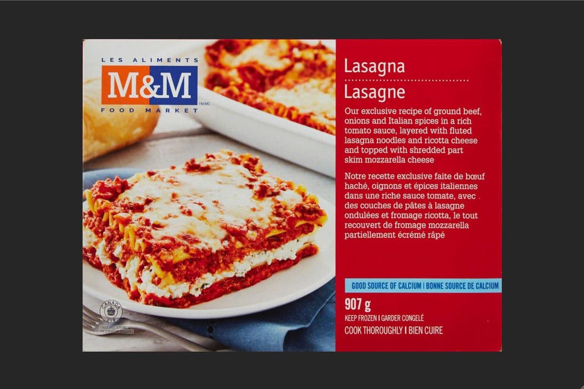 M&M Food Market Lasagna 907g (1040 Cal)
