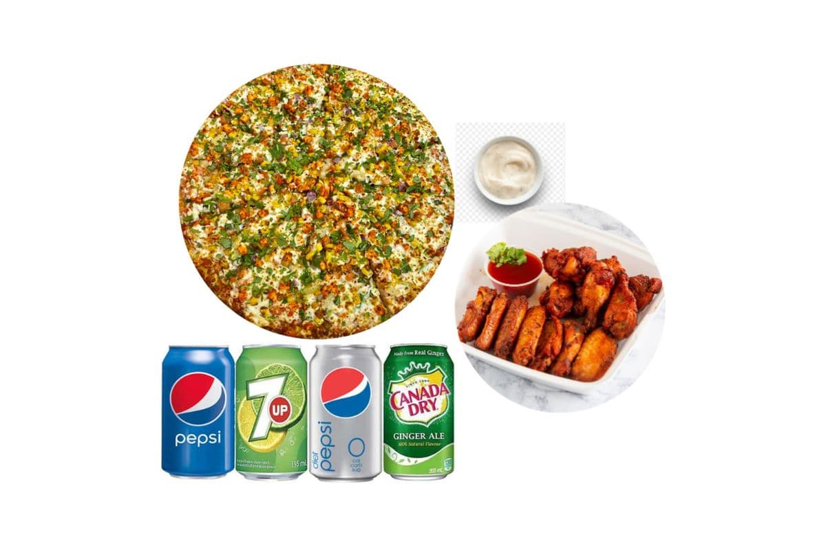 Medium Three-Topping Pizza Combo with 10 Wings