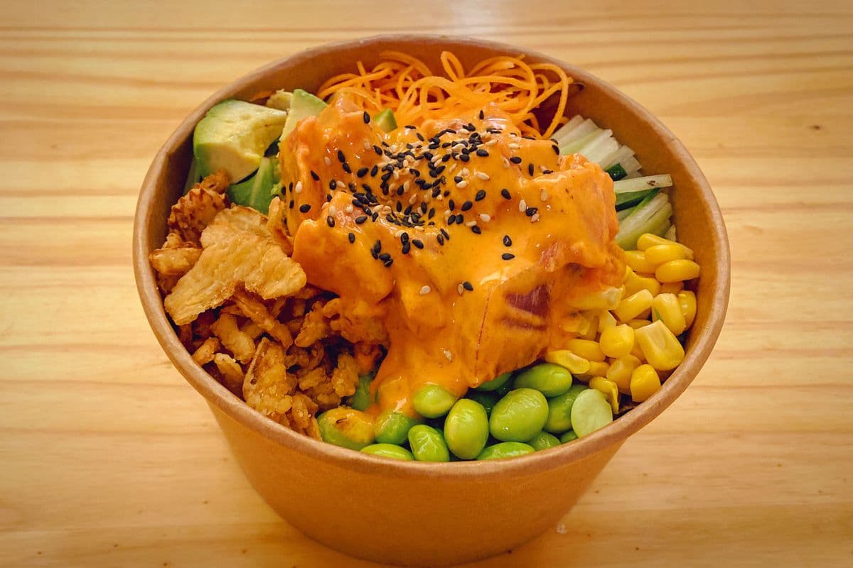 Aburi Spicy Salmon and Bluefin Tuna Poke Bowl